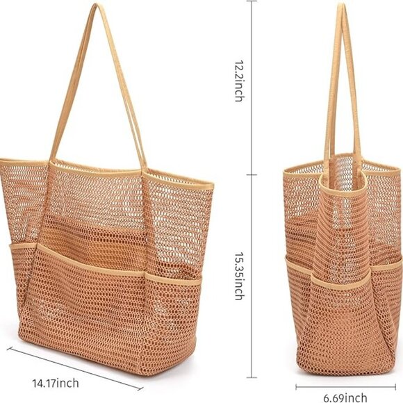 NEW! Mesh Beach Tote Bag Waterproof for Beach and Pool - Picture 9 of 10